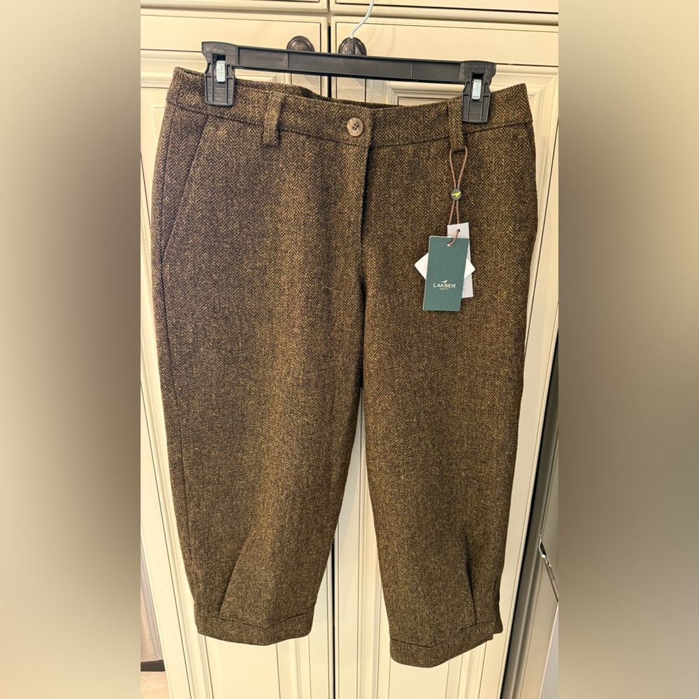 Elegant Brown Tweed Women's Trousers